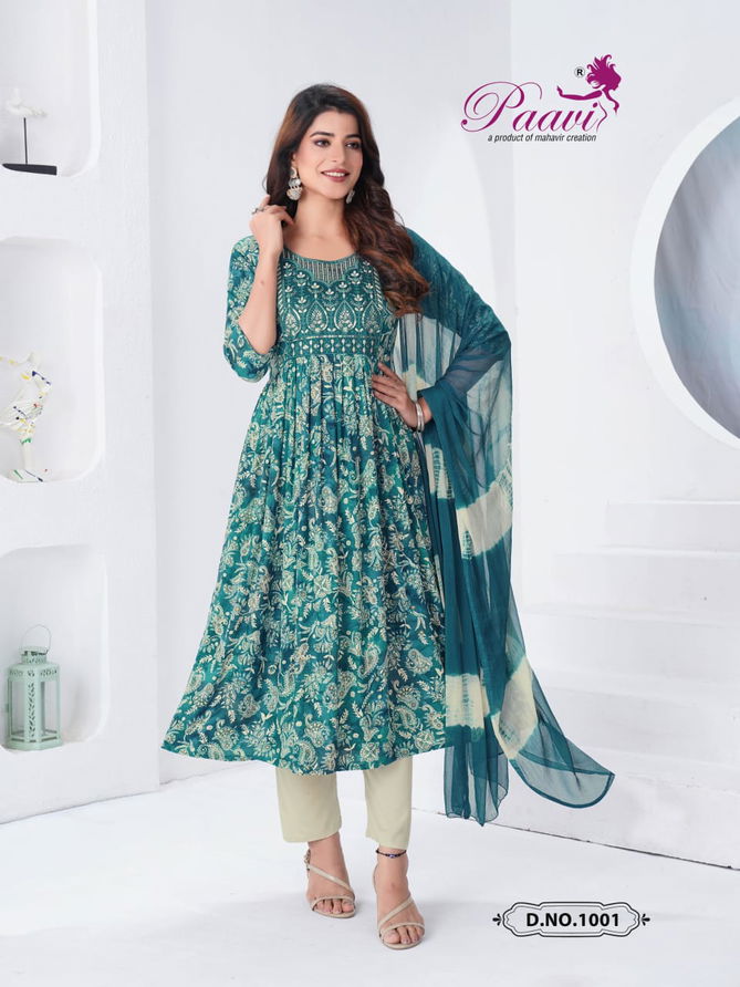 Sanaya 2 By Paavi  Portion Printed Kurti With Bottom Dupatta Wholesale Shop In Surat